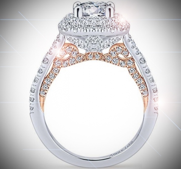18k white rose gold round diamond engagement ring H1